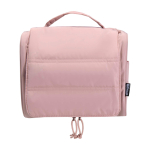 Recycled polyester wash bag with padded hanger 8L light pink colour second front view