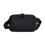 Padded recycled polyester water-repellent bum bag 1.5L black colour second front view