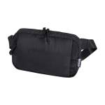 Padded recycled polyester water-repellent bum bag 1.5L black colour
