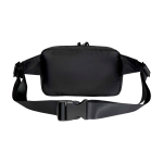 Padded recycled polyester water-repellent bum bag 1.5L black colour second rear view