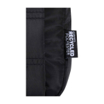 Padded recycled polyester water-repellent bum bag 1.5L black colour close-up view 1