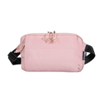 Padded recycled polyester water-repellent bum bag 1.5L light pink colour second front view