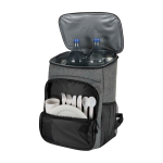 Cooler backpack for picnic with reusable cutlery 20L marbled grey colour third view