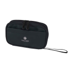 Tech accessories organiser bag with zip 1 l black colour transfer printing view