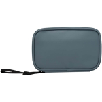 Tech accessories organiser bag with zip, 1 L bondi blue colour second rear view