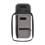 Compact travel bag with multiple pockets and 130cm strap marbled grey colour second front view