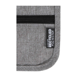 Compact travel bag with multiple pockets and 130cm strap marbled grey colour close-up view 1