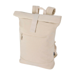 Water-repellent roll-top backpack with 14” laptop sleeve 16L sand colour