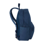 Water-repellent urban backpack with 15.6” laptop compartment and 16L navy-blue colour side view