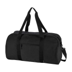 Waterproof recycled canvas travel bag with front pocket 40L black colour