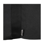 Waterproof recycled canvas travel bag with front pocket 40L black colour close-up view 1