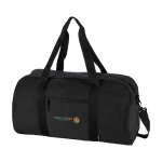 Waterproof recycled canvas travel bag with front pocket 40L black colour