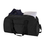 Waterproof recycled canvas travel bag with front pocket 40L black colour second view
