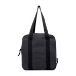 Waterproof recycled canvas cooler bag with 5L capacity black colour second front view