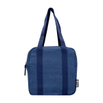 Waterproof recycled canvas cooler bag with 5L capacity navy-blue colour second front view