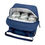 Waterproof recycled canvas cooler bag with 5L capacity navy-blue colour second view