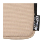 Water-repellent recycled polyester coin purse with clip ivory colour close-up view 1