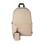 Water-repellent recycled polyester coin purse with clip ivory colour third view