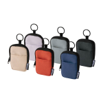 Water-repellent recycled polyester coin purse with clip ivory colour second multiple colours view