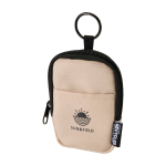 Water-repellent recycled polyester coin purse with clip ivory colour transfer printing view