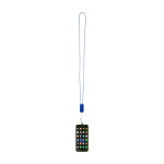 Smartphone lanyard with integrated 5-in-1 cable and USB connections royal blue colour second view