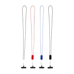 Smartphone lanyard with integrated 5-in-1 cable and USB connections royal blue colour second multiple colours view