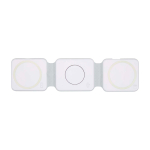 Foldable magnetic 3-in-1 wireless charger with 15W power white colour second front view