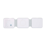 Foldable magnetic 3-in-1 wireless charger with 15W power white colour second rear view