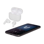 Bluetooth earphones with compact charging case up to 4h white colour fourth view