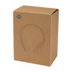 Foldable wireless headphones with mic and Bluetooth 5.3 black colour second view with box