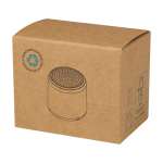 Compact custom-made Bluetooth speaker with USB-C charging 3W black colour second view with box