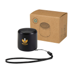 Compact custom-made Bluetooth speaker with USB-C charging 3W black colour pad printing view