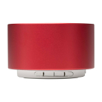 Recycled aluminium Bluetooth speaker with microphone 3W red colour second front view