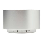 Recycled aluminium Bluetooth speaker with microphone 3W silver colour second front view