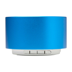Recycled aluminium Bluetooth speaker with microphone 3W royal blue colour second front view