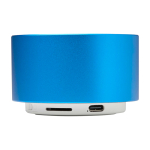 Recycled aluminium Bluetooth speaker with microphone 3W royal blue colour second rear view