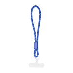 Smartphone wrist strap with adjustable strap and insert for phone case royal blue colour second front view