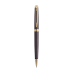 Timeless lacquered blue ink ballpoint pen Waterman Hemisphere M black colour second front view