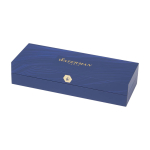 Timeless lacquered blue ink ballpoint pen Waterman Hemisphere M grey colour second view with box