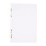 A5 hardback recycled paper notebook with spiral binding, lined pages white colour second front view