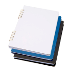 A5 hardback recycled paper notebook with spiral binding, lined pages white colour second multiple colours view
