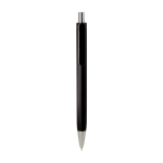 Recycled plastic ballpoint pen with black semi-gel ink 0.7 mm black colour second front view