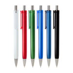 Recycled plastic ballpoint pen with black semi-gel ink 0.7 mm white colour second multiple colours view