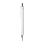Recycled plastic ballpoint pen with black semi-gel ink 0.7 mm white colour side view