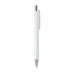 Recycled plastic ballpoint pen with black semi-gel ink 0.7 mm white colour second side view