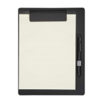 Faux leather A4 clipboard with magnetic clip and lined sheets black colour second front view