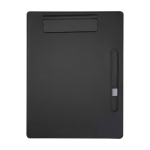 Faux leather A4 clipboard with magnetic clip and lined sheets black colour third view