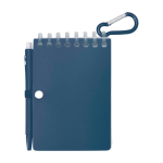 Mini spiral-bound notebook with black ink pen navy-blue colour second rear view