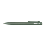 Mini spiral-bound notebook with black ink pen marbled green colour third front view