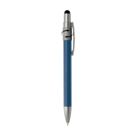 Ballpoint pen with stylus tip and rotating spinner, blue ink navy-blue colour third view
